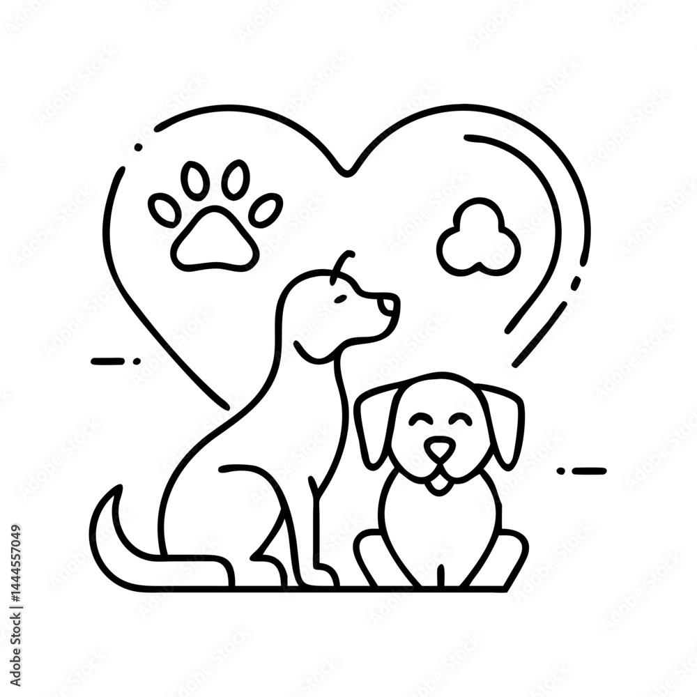 Obraz premium pet friendly icon, pet friendly line art - simple line art of pet friendly, perfect for pet friendly logos and icons