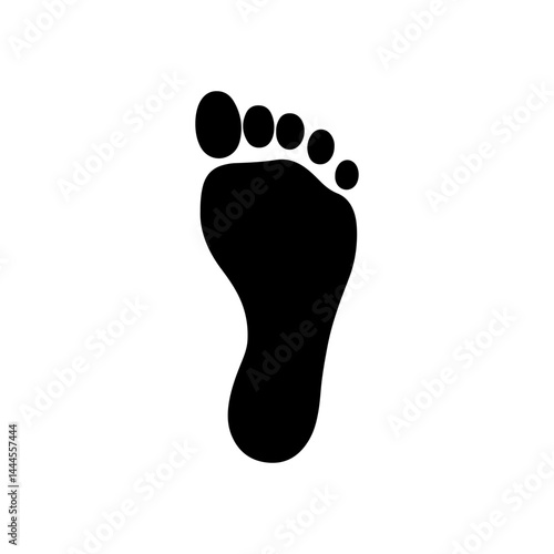 Black Foot print silhouette vector illustration on white background