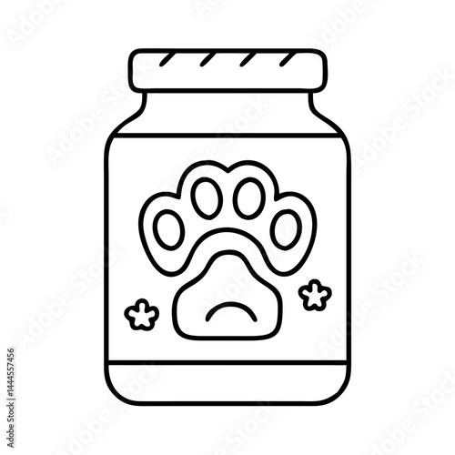 pet treat jar icon, pet treat jar line art - simple line art of pet treat jar, perfect for pet treat jar logos and icons