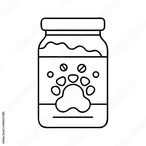 pet treat jar icon, pet treat jar line art - simple line art of pet treat jar, perfect for pet treat jar logos and icons