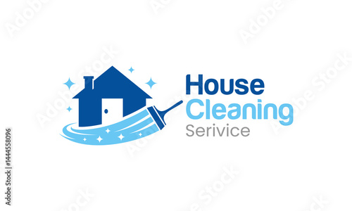 Home Cleaning Services logo design. Abstract house building vector design with Cleaning Services graphic icon symbol