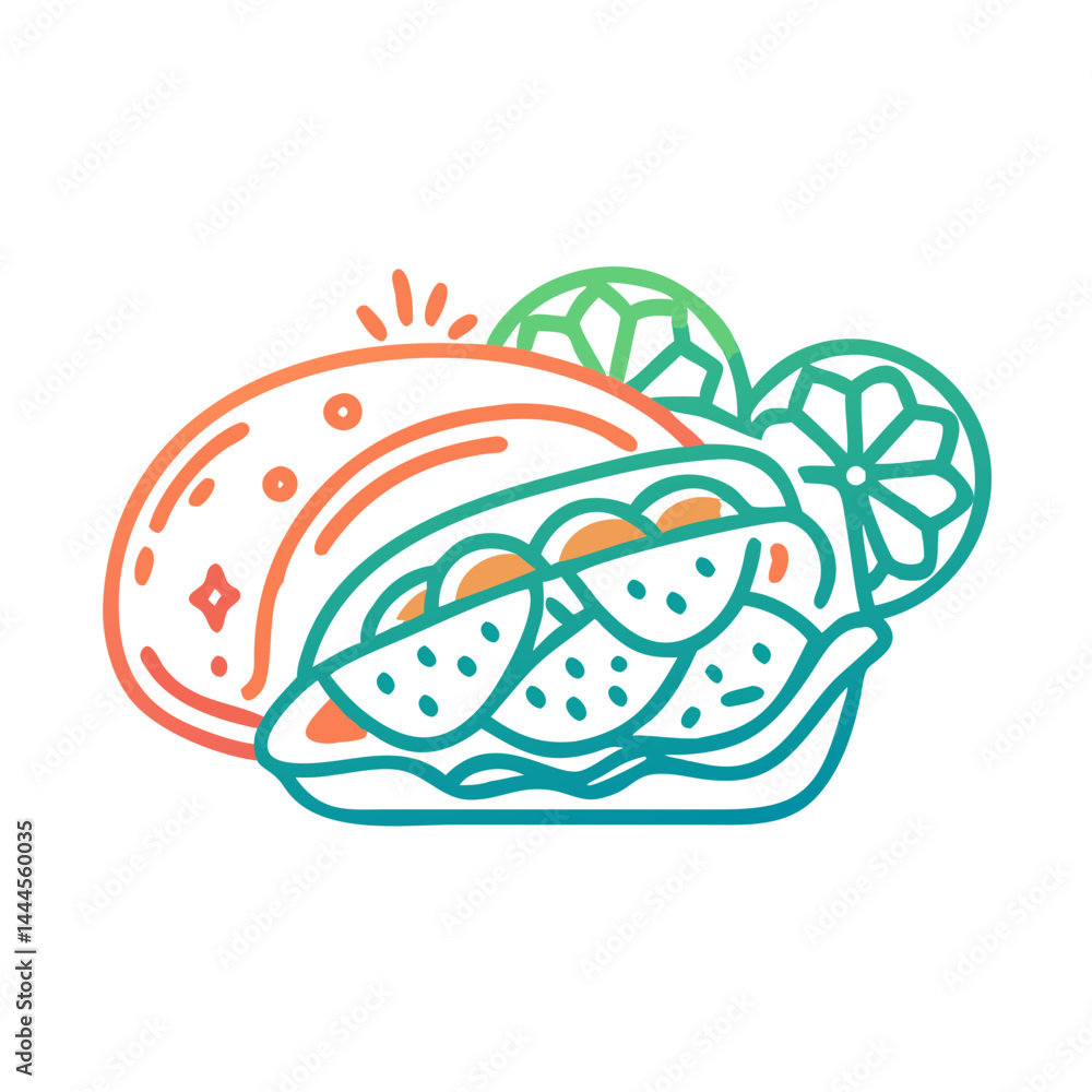 Fototapeta premium Savory Grilled Chicken Tacos with Lime