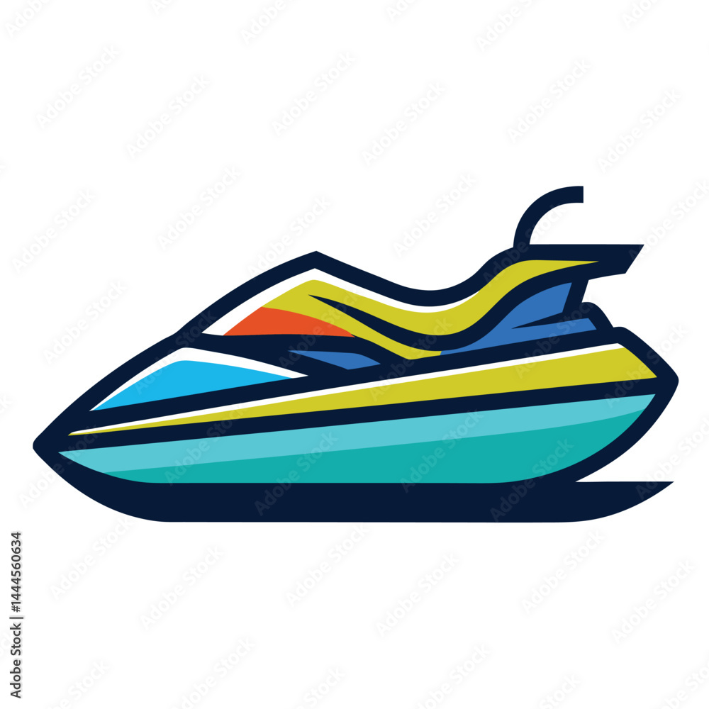 Naklejka premium Jet ski icon isolated on white background