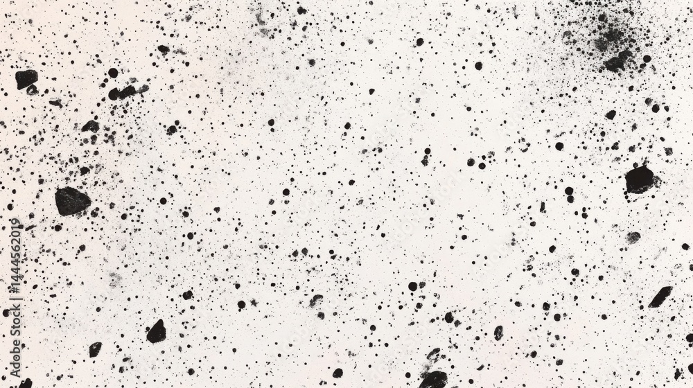 Obraz premium Black Ink Splatter on White Background Creating Abstract Pattern