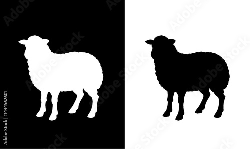 sheep silhouette vector illustration, animal silhouette black, pet, kid, black, animal, icon, symbol, design, art, silhouettes, silhouette, illustration, white, wildlife, wild, cow, farm, vector, pig,