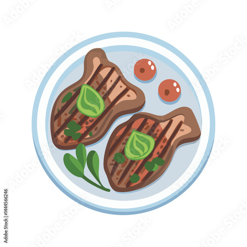  Fresh Grilled Lamb Chops with Mint Flavor