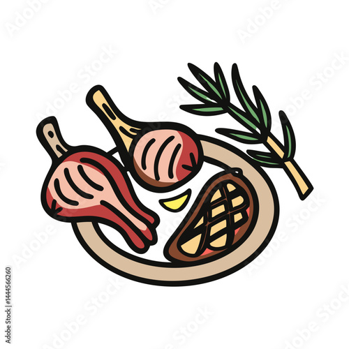  Tasty Grilled Lamb Chops with Garlic and Rosemary