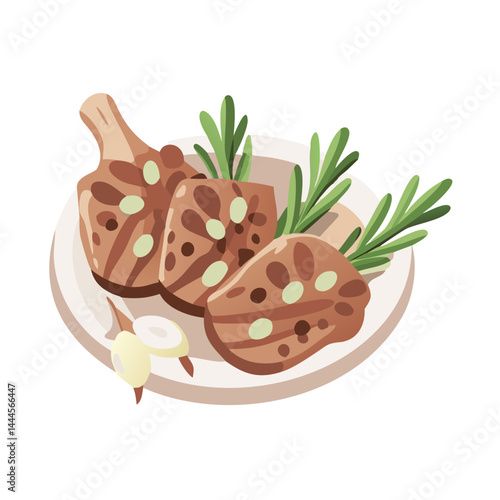  Grilled Lamb Chops with Rosemary and Garlic