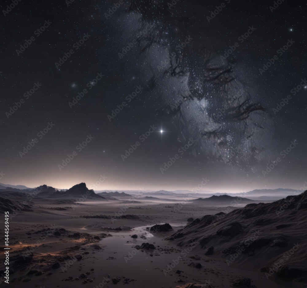 Fototapeta premium Vast, inky expanse dotted with countless glittering stars , stars, celestial