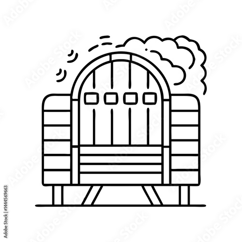 sauna icon, sauna line art - simple line art of sauna, perfect for sauna logos and icons