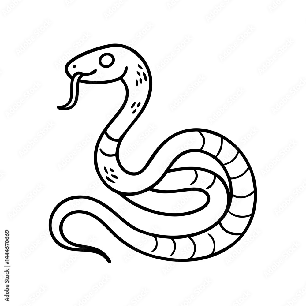 Fototapeta premium snake icon, snake line art - simple line art of snake, perfect for snake logos and icons