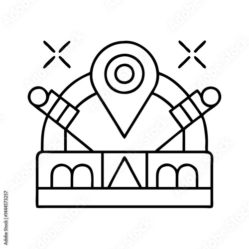 venue icon, venue line art - simple line art of venue, perfect for venue logos and icons