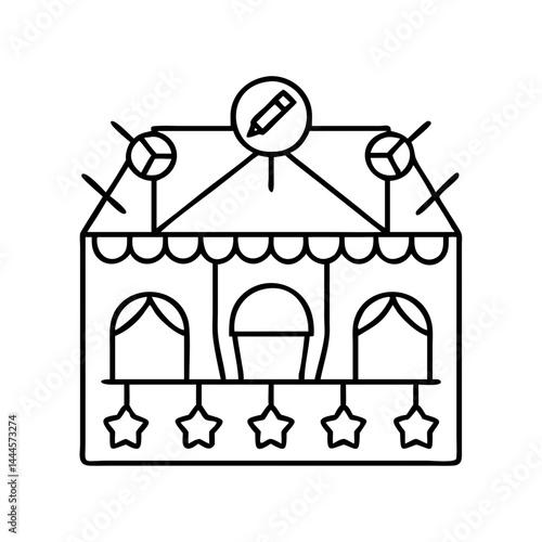 venue icon, venue line art - simple line art of venue, perfect for venue logos and icons