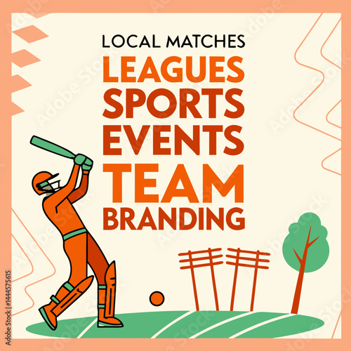 Cricket Tournament Poster Vector Design for Sports Event Promotion