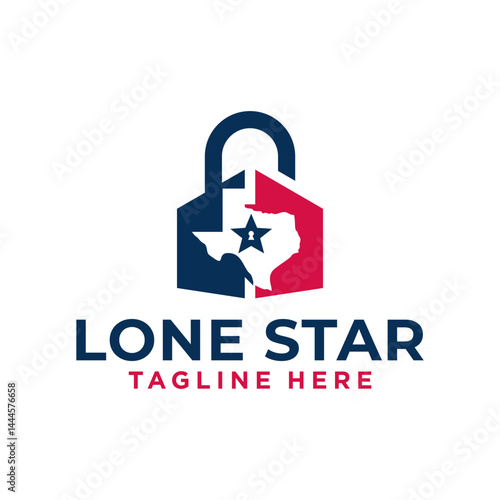 Boat and RV Storage padlock illustration logo in texas