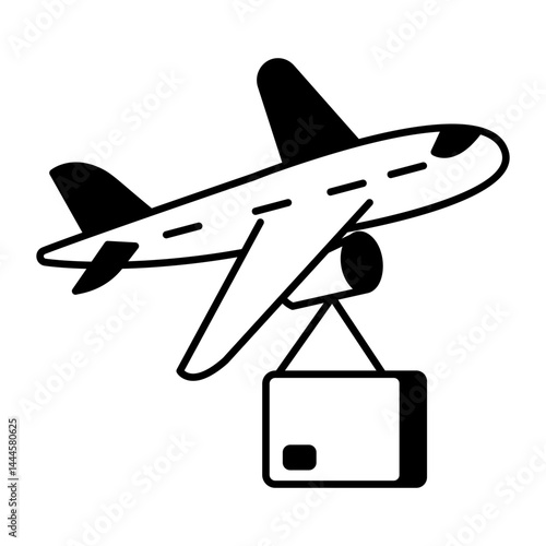 Plane delivery illustration in sketchy style
