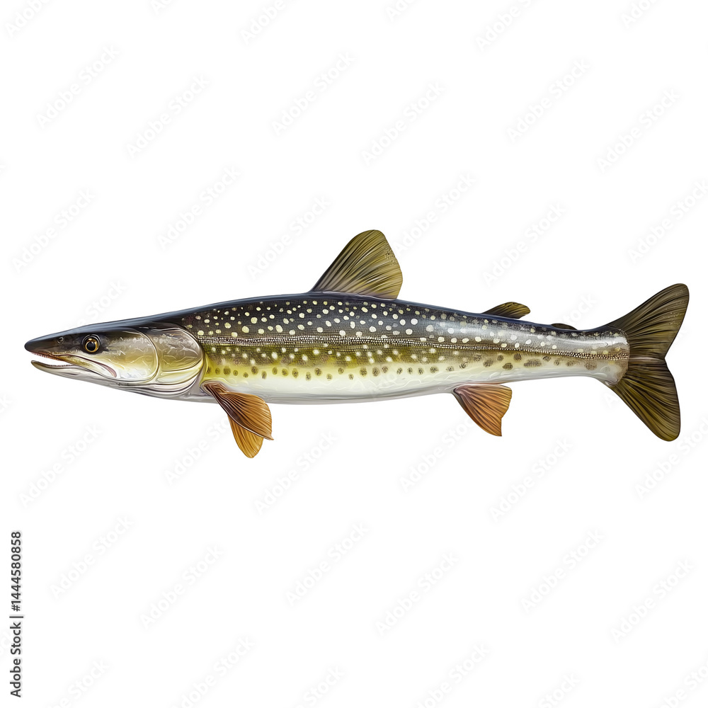 Naklejka premium Freshwater fish swims gracefully in clear water