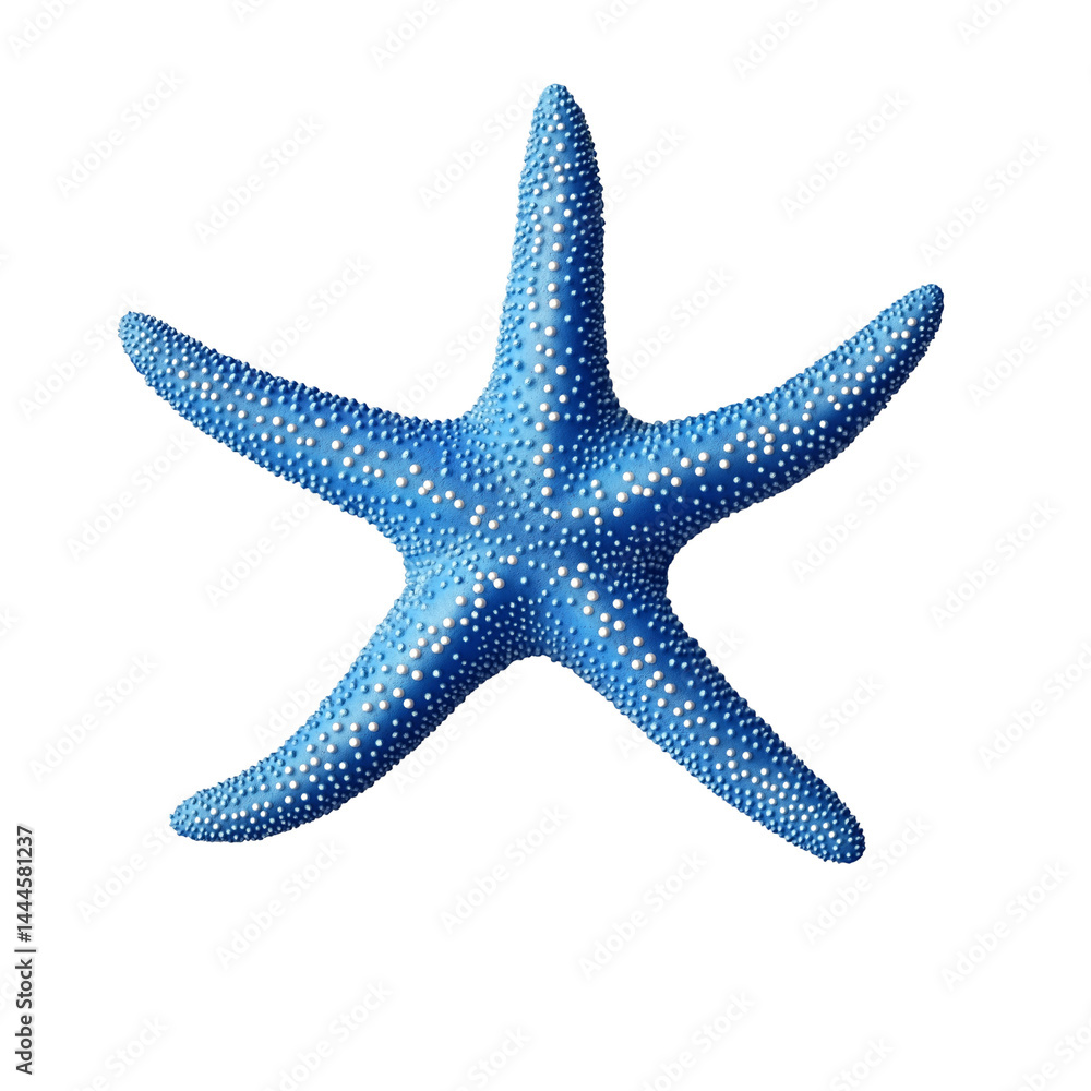 Bright blue starfish resting on a surface Bright blue starfish resting on a surface