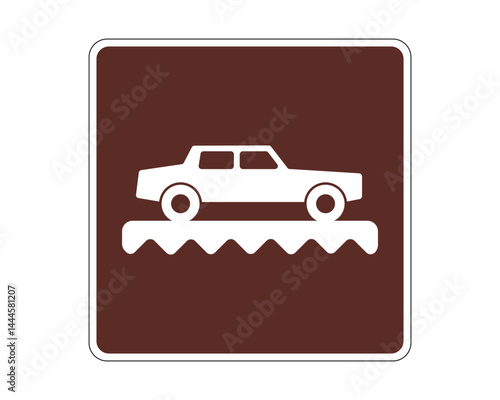 Car Ferry Indication Traffic Sign for Directing to Vehicle Ferry Crossing Locations – High Quality Vectorial Stock Road Sign