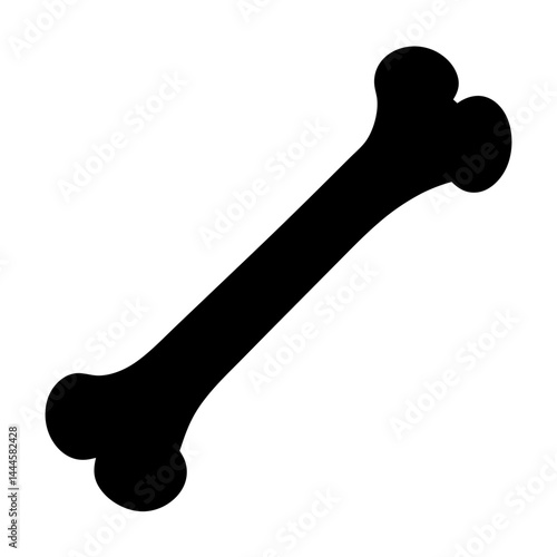 Simple Black Silhouette of a Long Bone with Rounded Ends