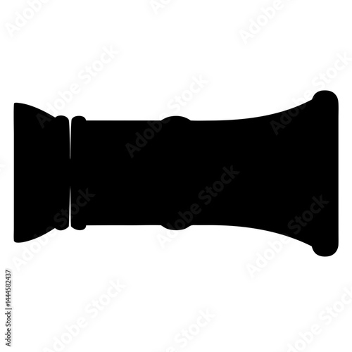 Simple Black Silhouette of a Spyglass or Telescope for Maritime Exploration