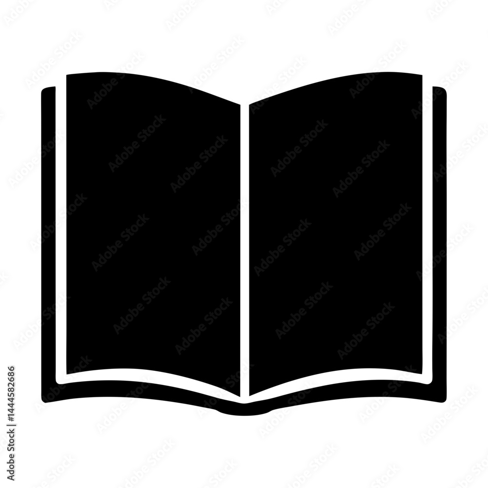 Open Book Icon Black and White Simple Graphic Design Reading Literature Education Knowledge Textbook Pages Open Book Icon Black and White Simple Graphic Design Reading Literature Education Knowledge Textbook Pages