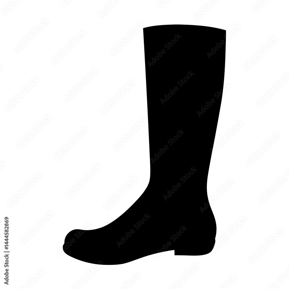 A Black Silhouette of a Tall Womens Boot Fashion Footwear A Black Silhouette of a Tall Womens Boot Fashion Footwear