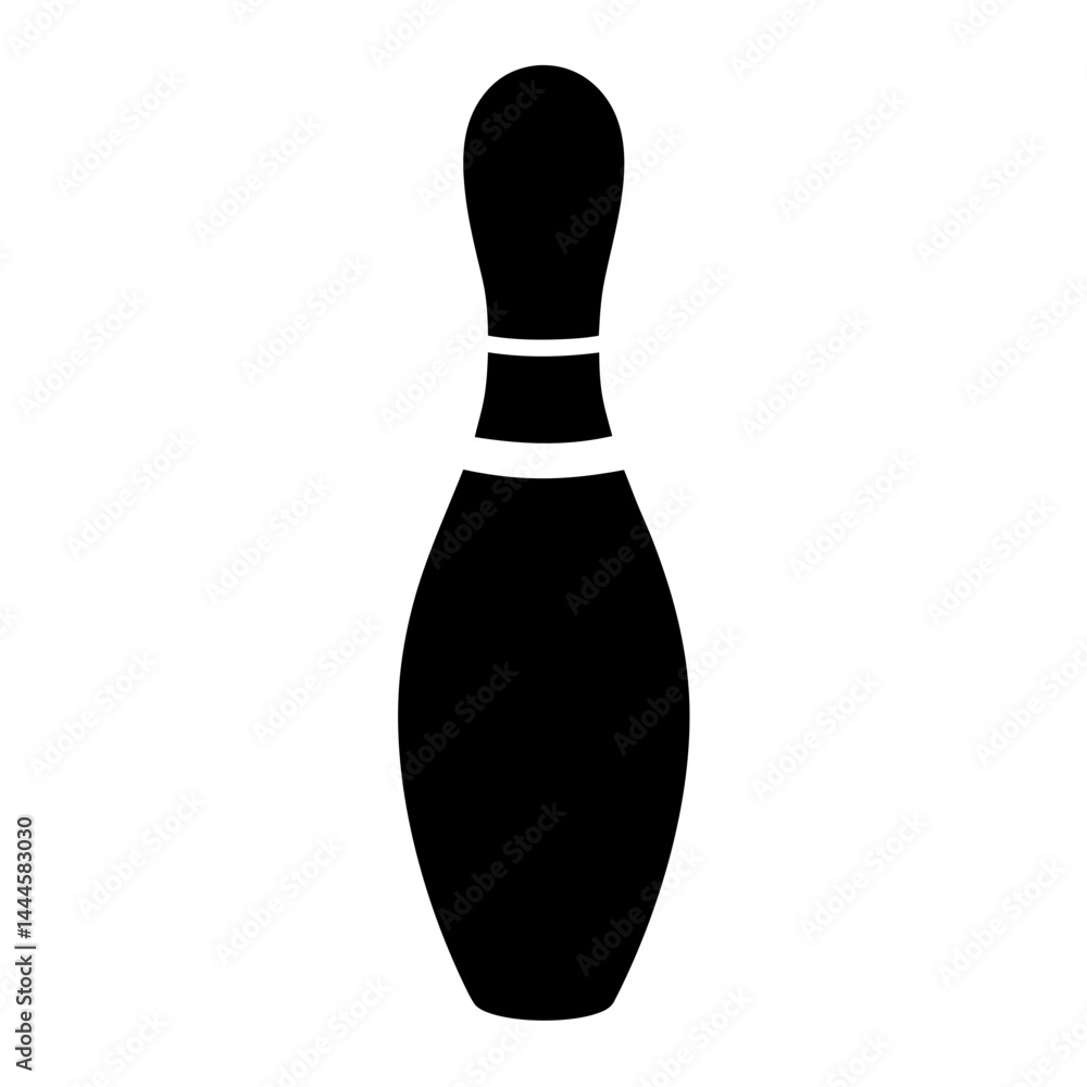 Bowling Pin Icon Simple Black and White Graphic Design Element for Bowling Alley Game Sport Bowling Pin Icon Simple Black and White Graphic Design Element for Bowling Alley Game Sport
