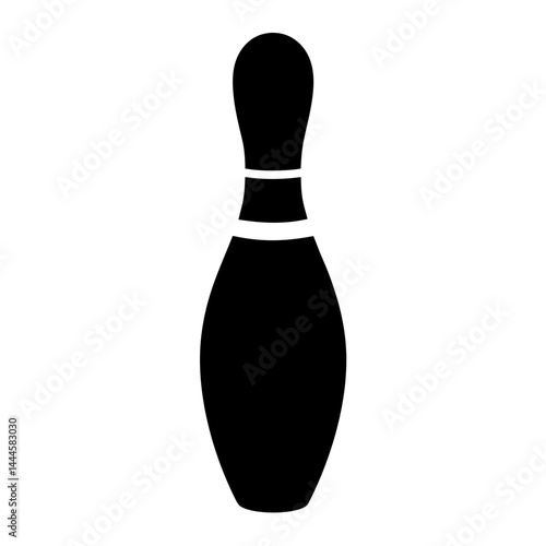 Bowling Pin Icon Simple Black and White Graphic Design Element for Bowling Alley Game Sport