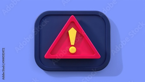 Free Download 3D illustration of economic risk and trade concept. Warning sign with exclamation mark on blue background. - GFXLoad
