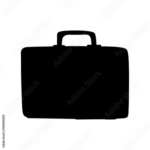 Black Silhouette of a Classic Briefcase Business Travel Bag
