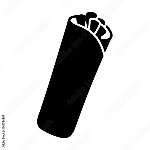 Delicious Wrapped Burrito Food Icon Illustration Graphic Design