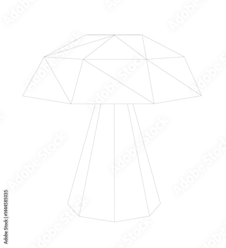 Mushroom simple wireframe. Vector illustration