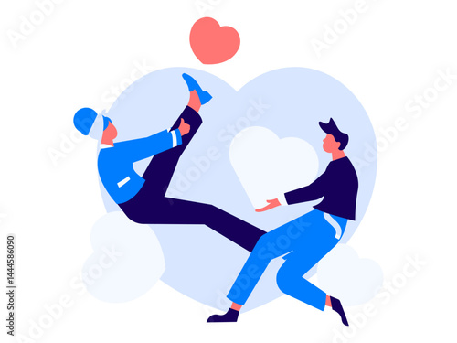 Happy Valentine's Day flat character vector concept business hand drawn illustration
