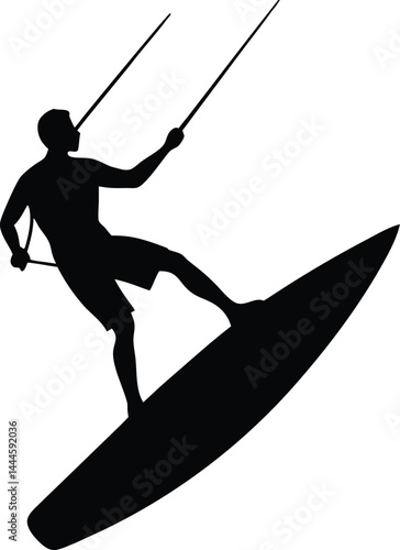 Kite Surfer Silhouette vector illustration