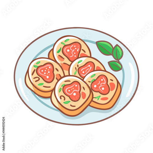  Savory Plate of Fresh Bruschetta