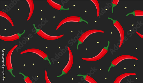 Cute spicy chili pattern background vector design