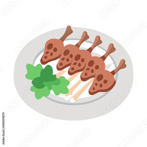  Delicious Plate of Grilled Lamb Chops