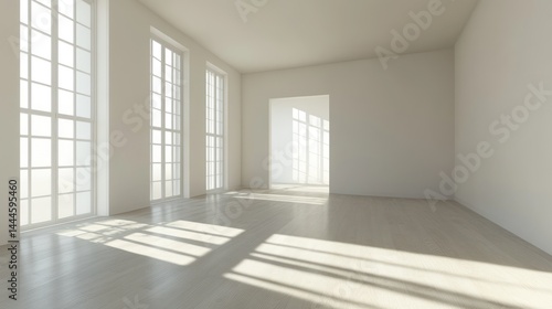 Wallpaper Mural Empty room with large windows, bathed in natural light. Torontodigital.ca