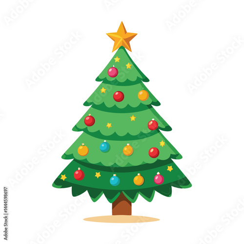 Christmas Tree Drawing with White Background