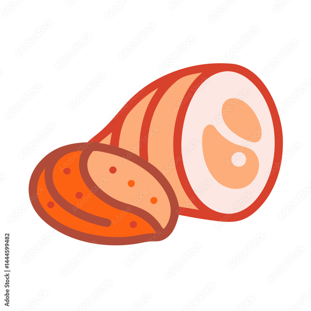 Fototapeta premium Artistic Sliced Roasted Ham