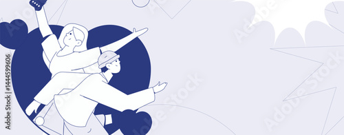 Happy Valentine's Day flat character vector concept business hand drawn illustration
