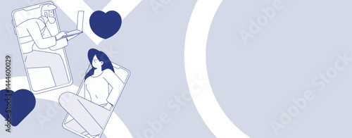 Happy Valentine's Day flat character vector concept business hand drawn illustration
