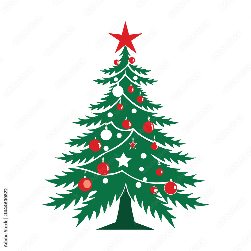 Fototapeta premium Festive Christmas Tree Vector Design