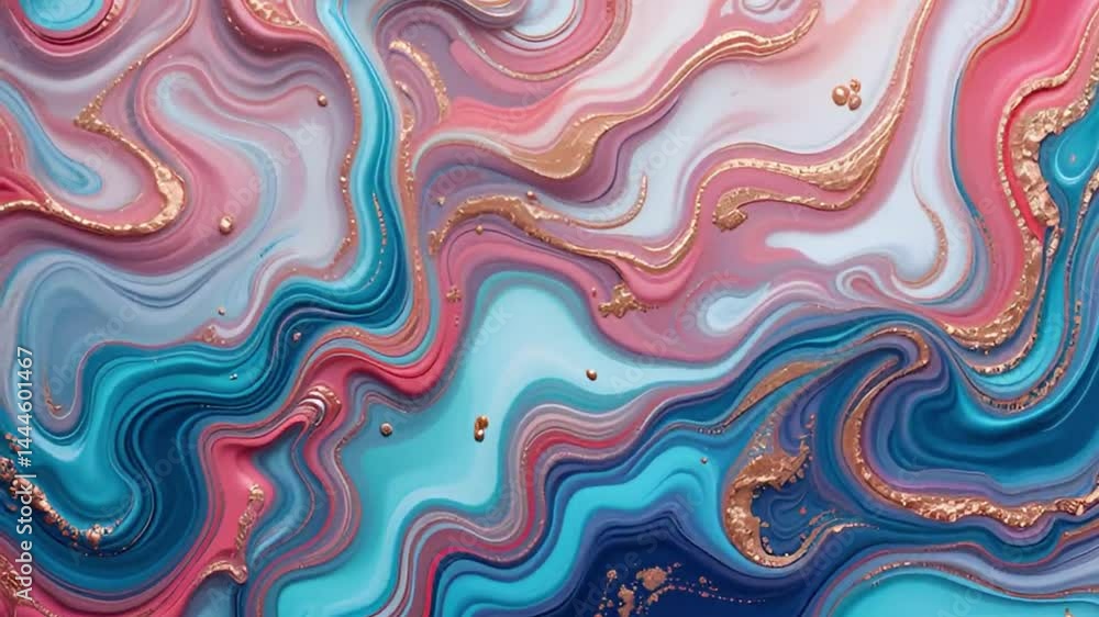 Abstract swirl background with blue pink and gold accents creating a fluid marble effect design Abstract swirl background with blue pink and gold accents creating a fluid marble effect design