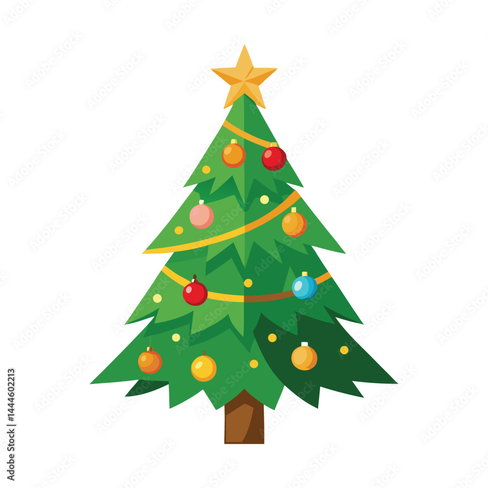 Festive Christmas Tree Vector Design Festive Christmas Tree Vector Design