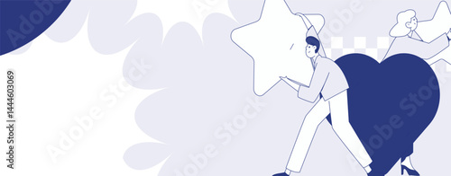 Happy Valentine's Day flat character vector concept business hand drawn illustration
