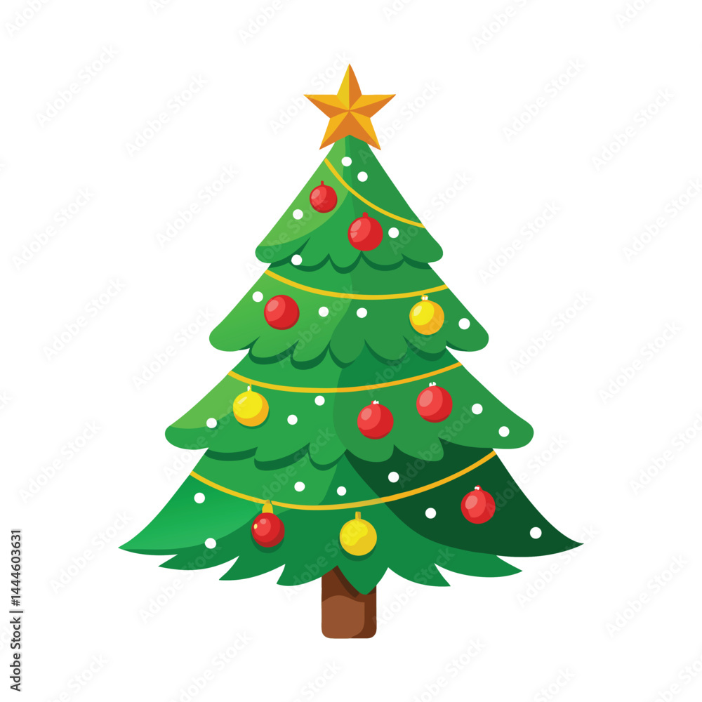 Festive Christmas Tree Vector Design Festive Christmas Tree Vector Design