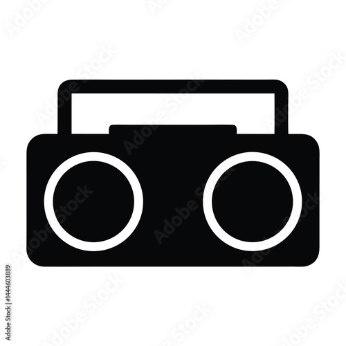 Vintage Boombox Stereo Cassette Player Radio Music Device Icon