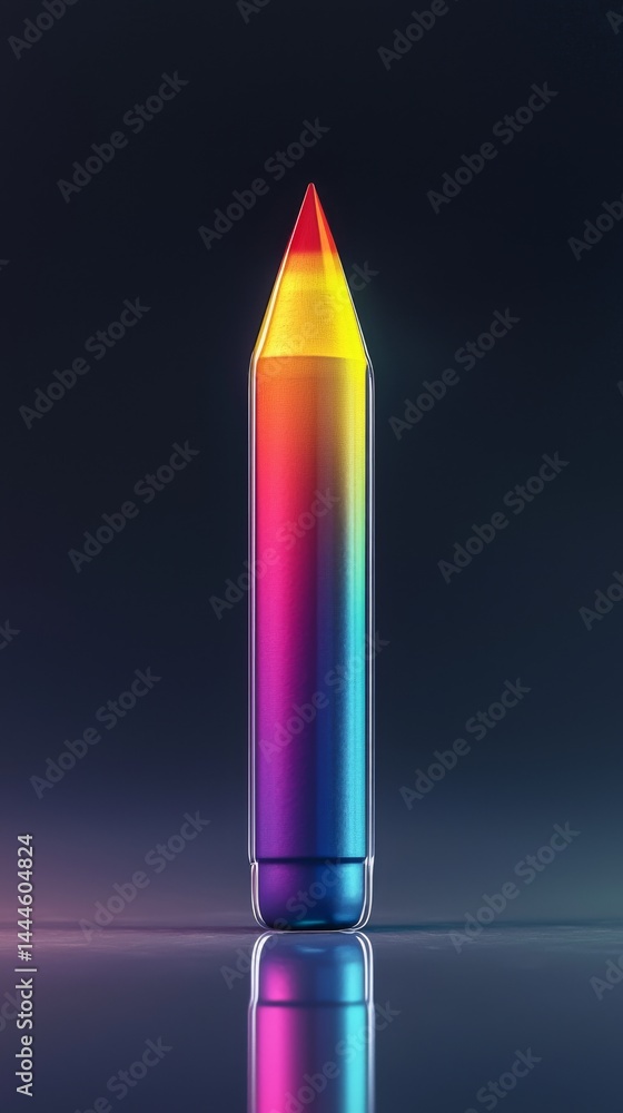 A vibrant, colorful pencil showcasing a spectrum of hues on a dark background. A vibrant, colorful pencil showcasing a spectrum of hues on a dark background.